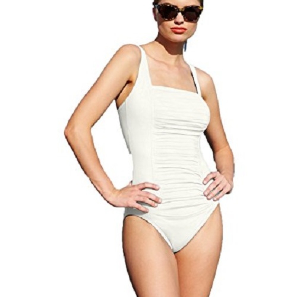 Calvin Klein Ruched Panel One Piece Swimsuit